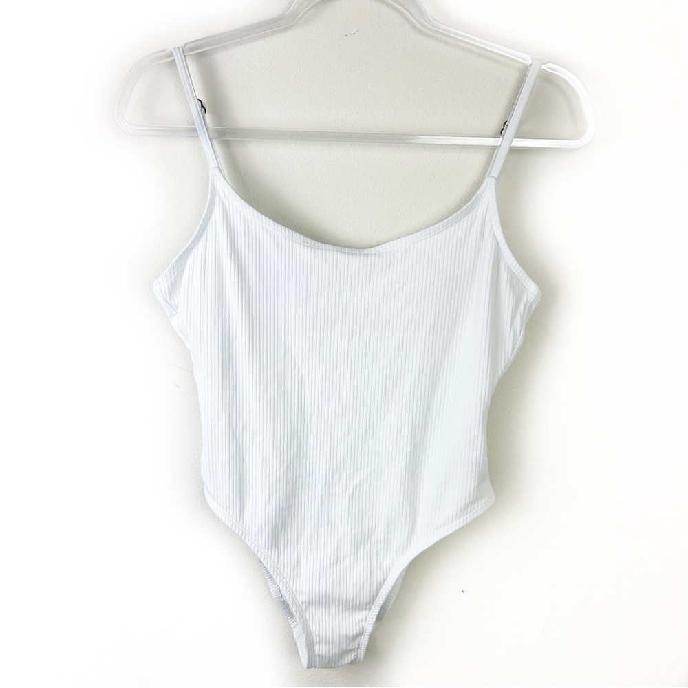 Andie White Ribbed One Piece Swimsuit